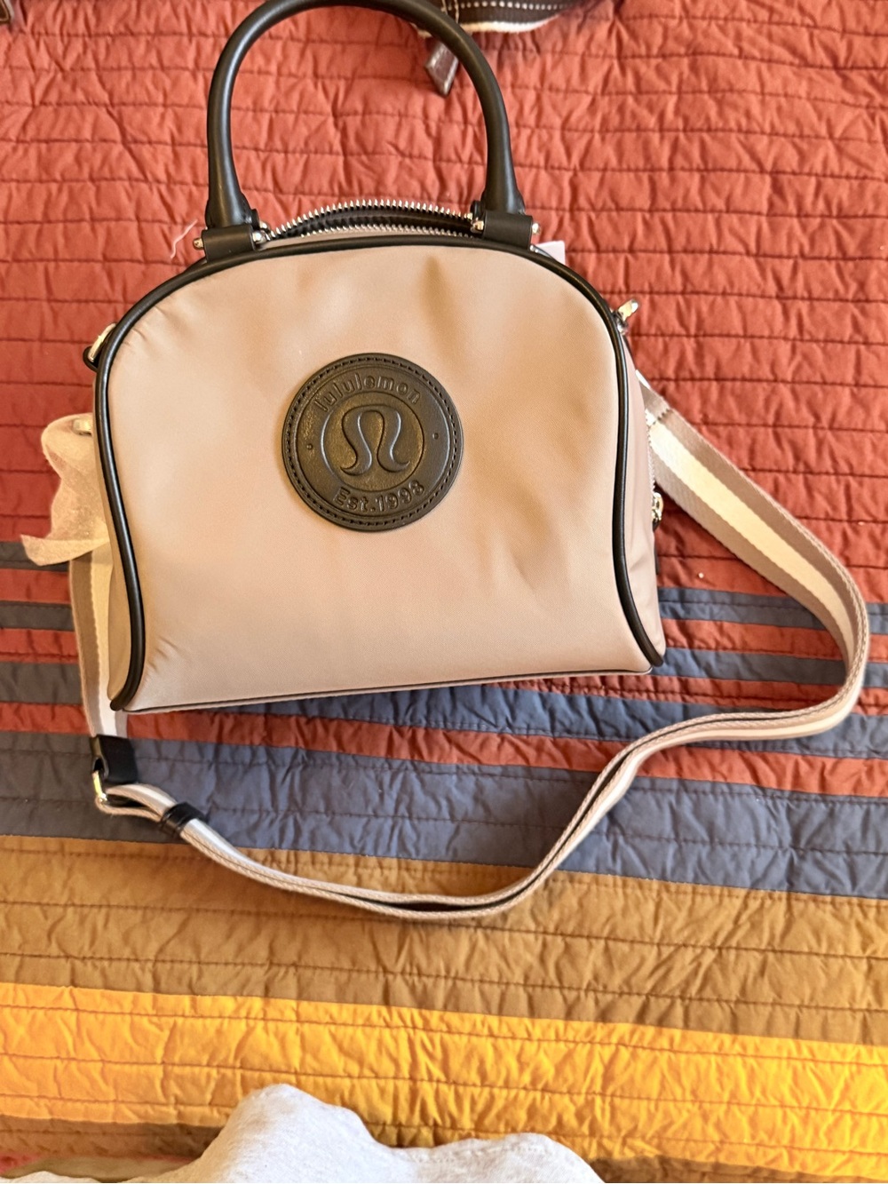 lululemon athletica Grey Crossbody Satchel with Black Trim